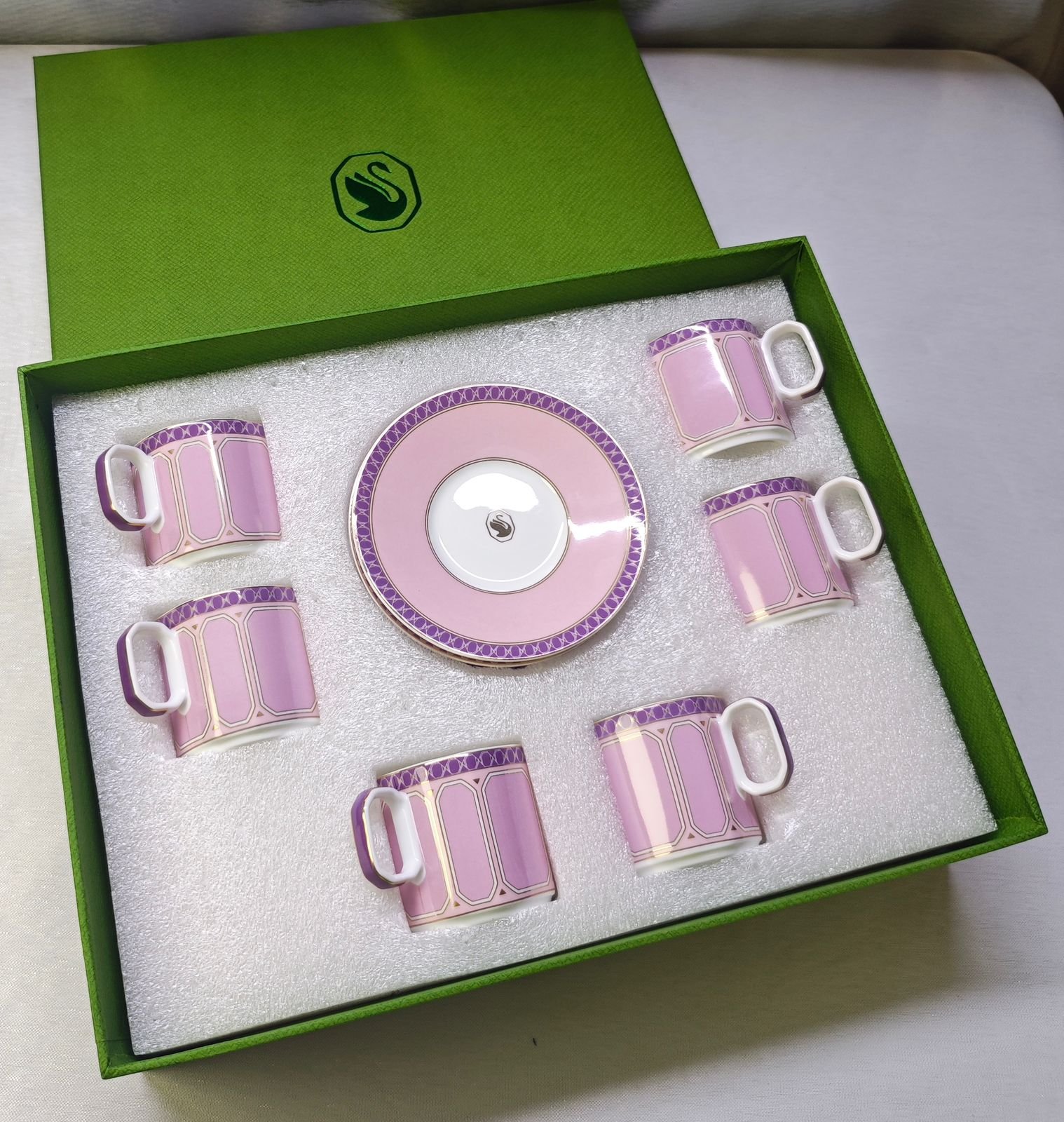 Swarovski Turkish coffee set of six cups with saucers available with many colors - Image 3 of 18